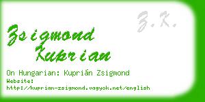 zsigmond kuprian business card