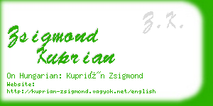 zsigmond kuprian business card